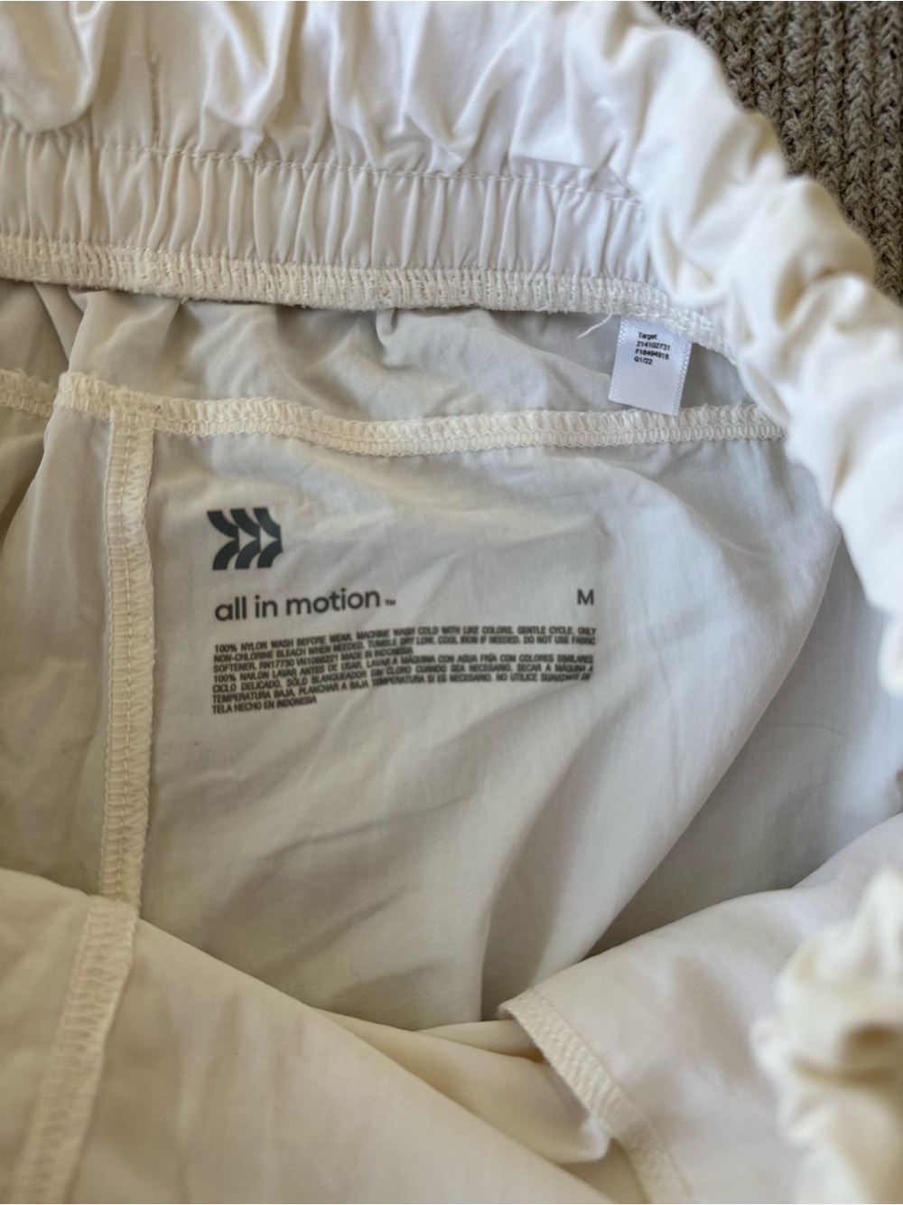 All in Motion Ivory Cream Nylon Drawstring Shorts Size Medium - Picture 3 of 8